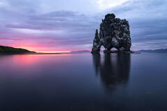 Rising Sun on the North Coast of Iceland