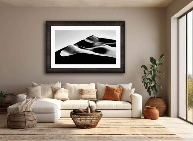 Ansel Adams style black and white photography for purchase. Sand dunes in southern California
