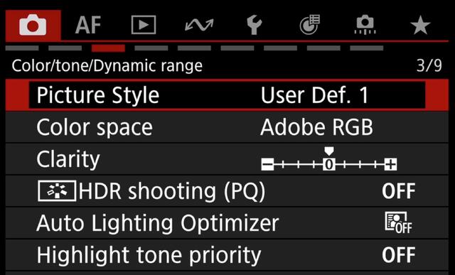 Canon R5 ii Picture Style Settings