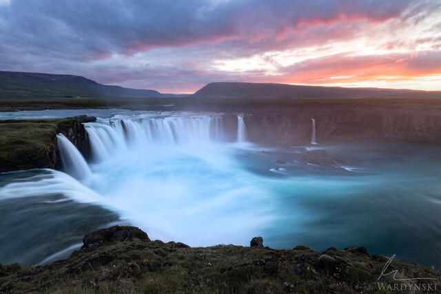 Luxry fine art print of Godafoss waterfall in northern Iceland