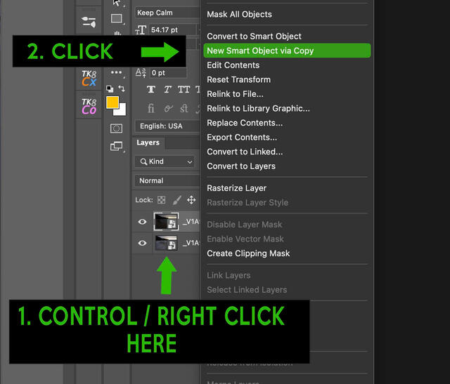 How to duplicate a smart object in Photoshop