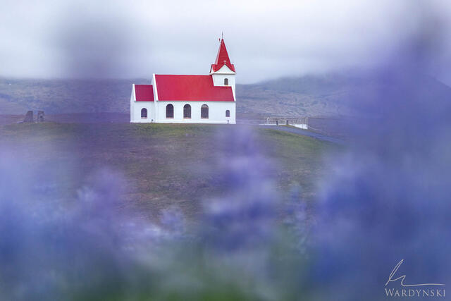 Fine art photograph of Ingjaldshólskirkja church in Sceland.