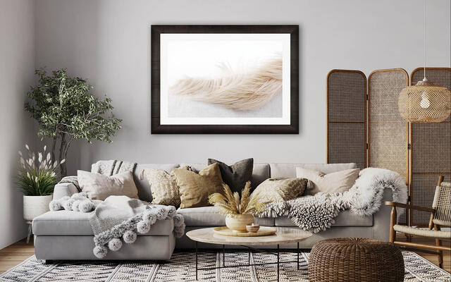 Minimal Fine Art Photograph of a white horse mane in a modern home.