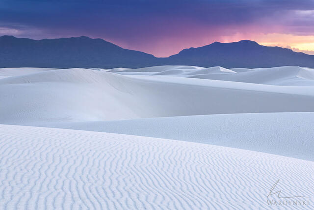 Sunset storm at White Sands during the monsoon season