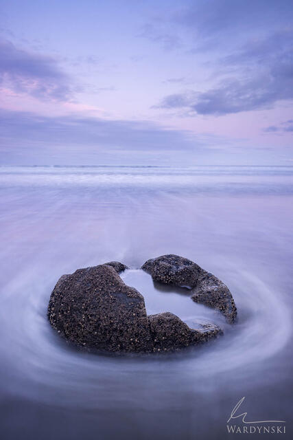 Pastel fine art photograph of Moeraki Boulders in New Zealand.